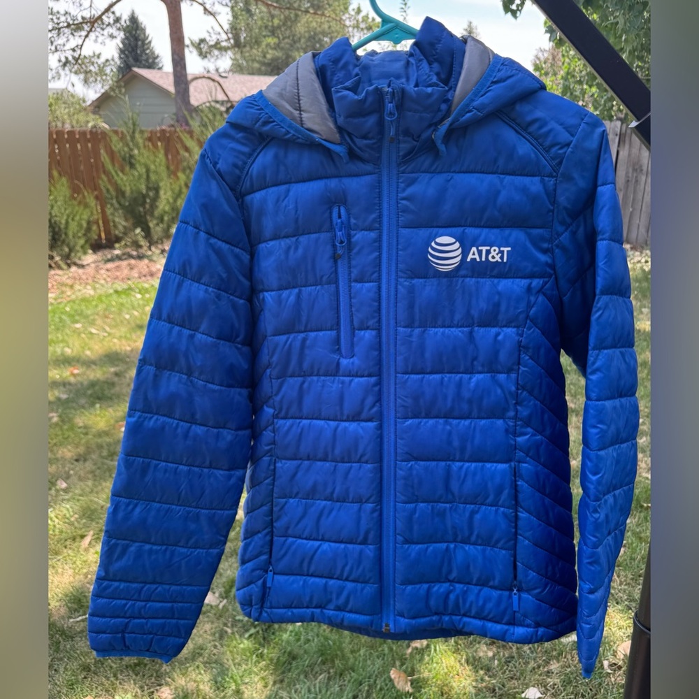 AT&T Blue Puffer Jacket Women’s Size S